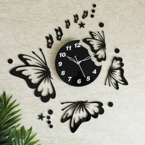 Butterflies with Stars Clock